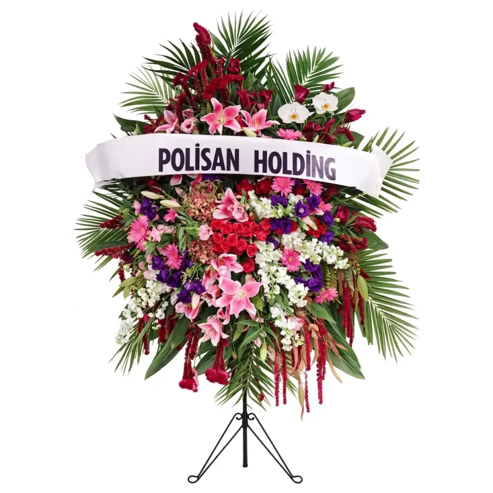 Kadife Düşler - Renkli Çiçekler Ferforje Çelenk