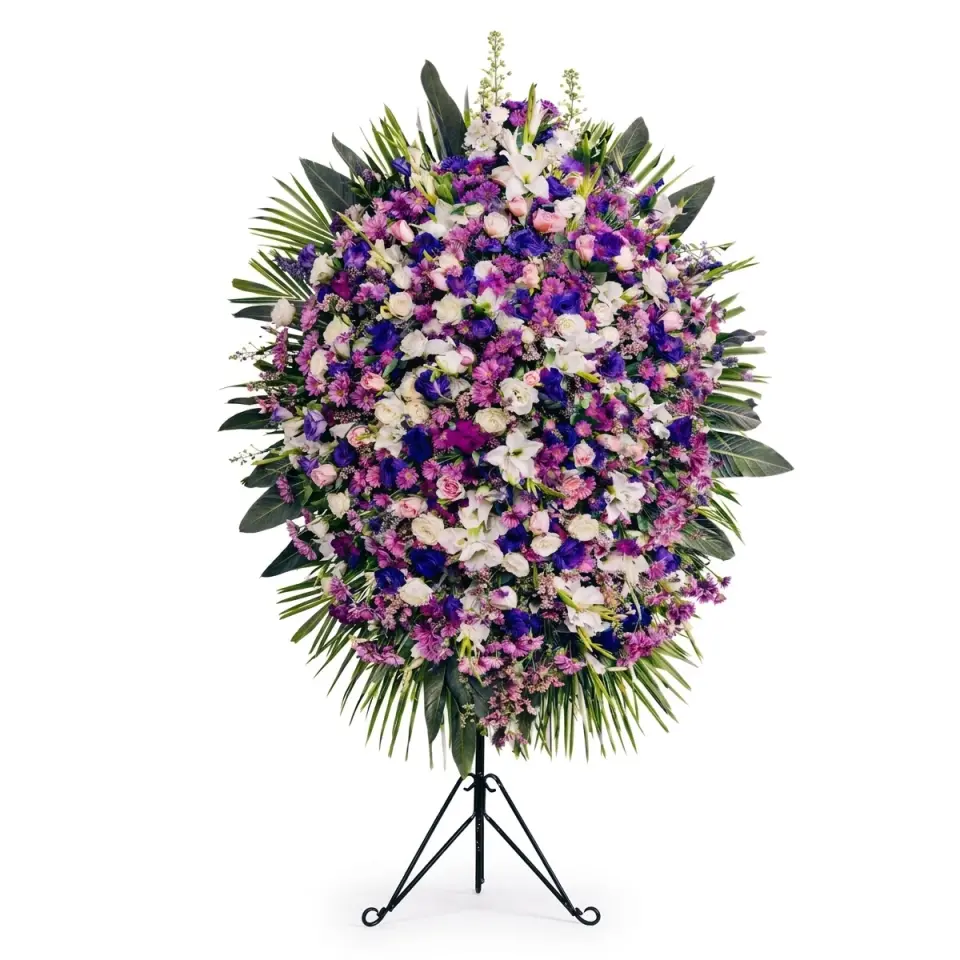 Huzur Köşesi - Mor Çiçekler Ayaklı Ferforje