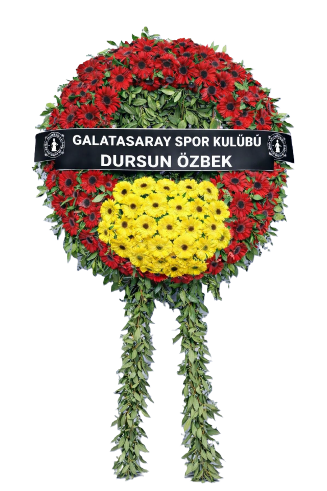 Nar Çiçeği - Kırmızı-Sarı Çelenk Aranjmanı
