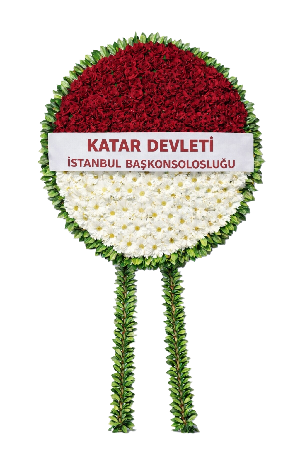 Seçkin Dokunuş - Kırmızı-Beyaz Çiçekli Çelenk