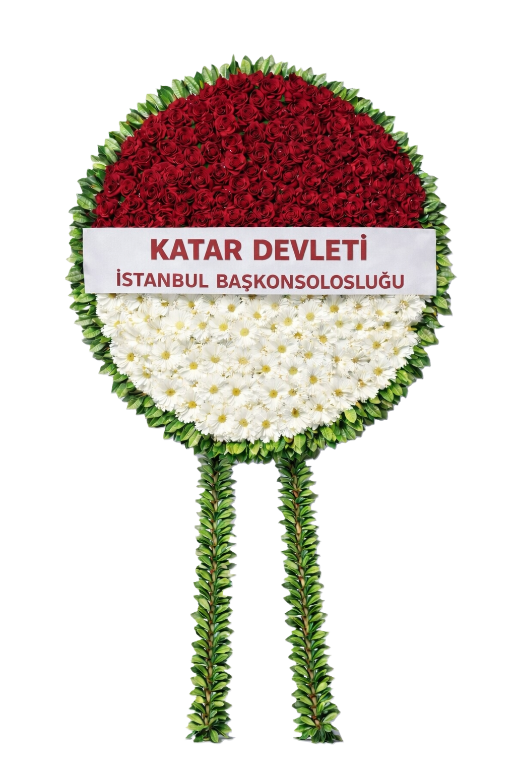 Seçkin Dokunuş - Kırmızı-Beyaz Çiçekli Çelenk