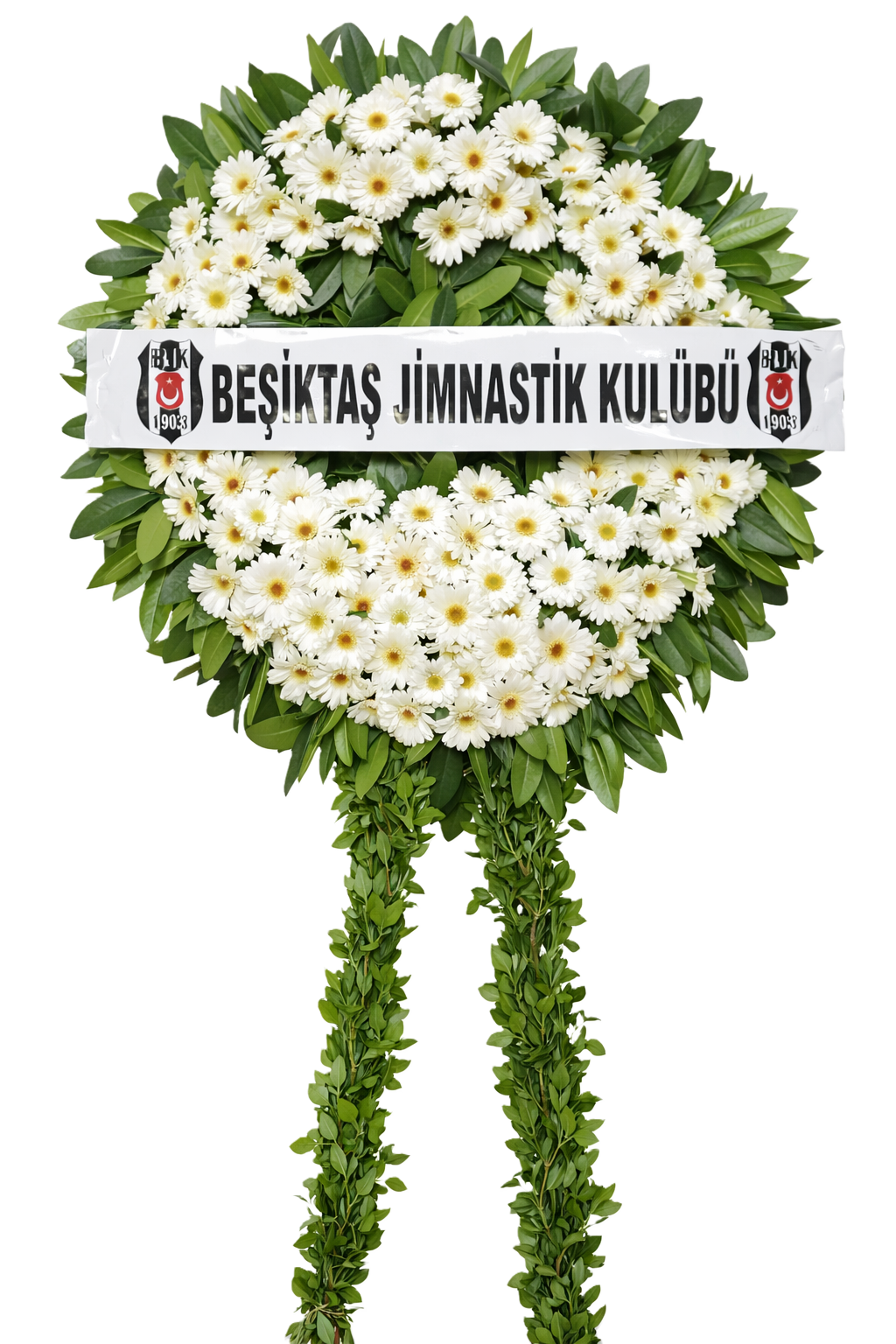 Beyaz Düşler - Beyaz Tek Katlı Çelenk