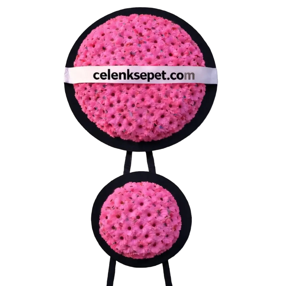 Tatlı Zarafet - Pembe İki Katlı Çelenk