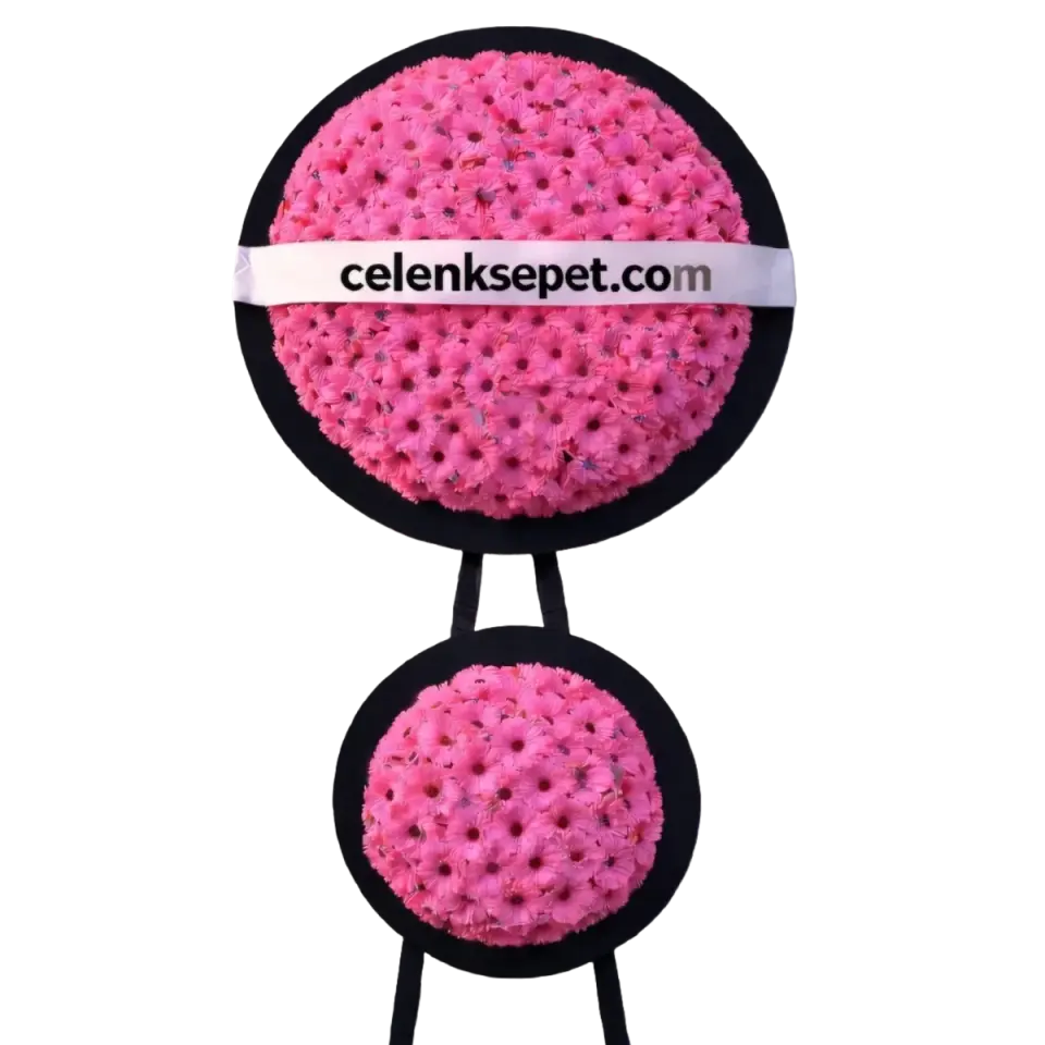 Tatlı Zarafet - Pembe İki Katlı Çelenk