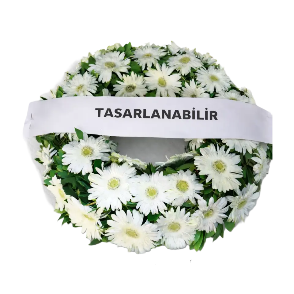 Beyaz Çiçekler Halka Çelenk