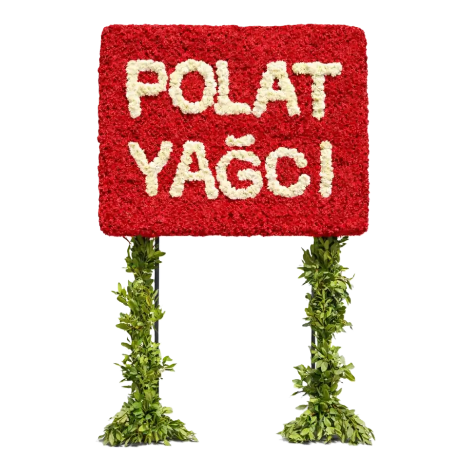 İsim Yazılı Özel Tasarım Kare Çelenk