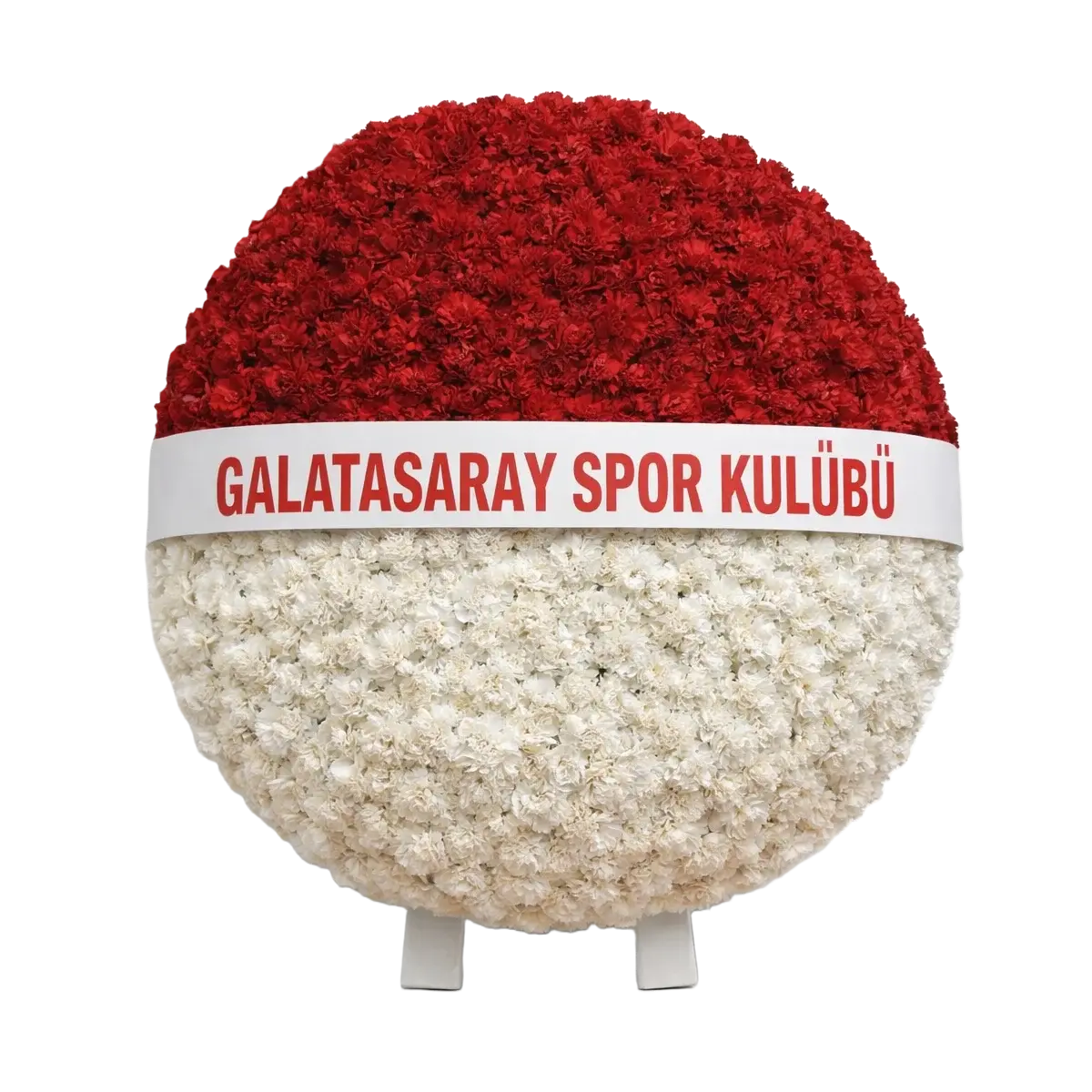Yuvarlak Kırmızı-Beyaz Çelenk