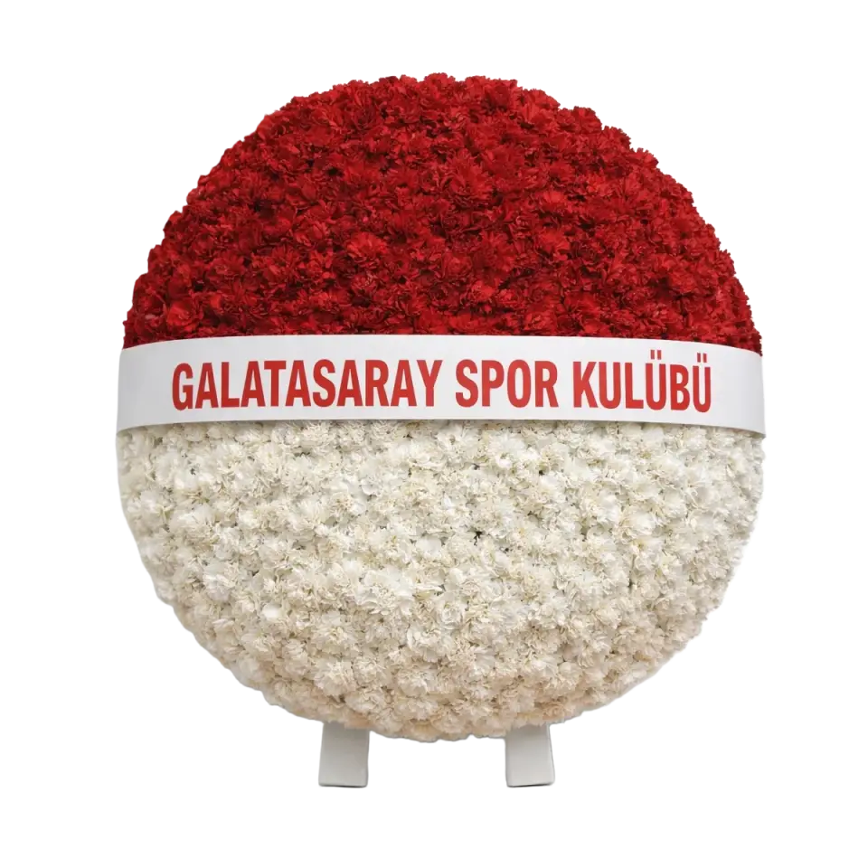 Yuvarlak Kırmızı-Beyaz Çelenk