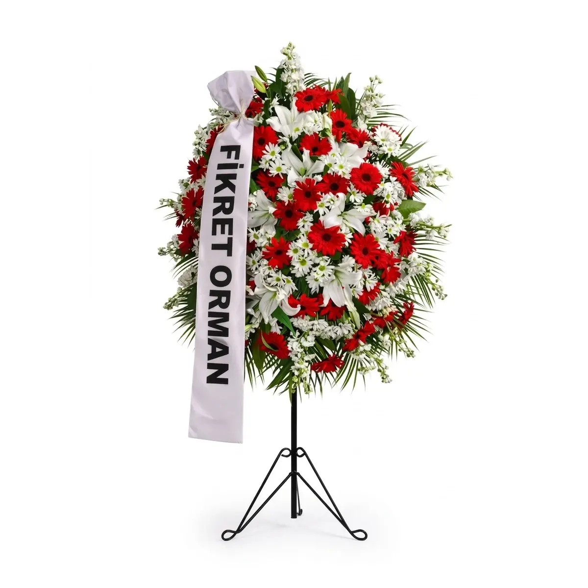 Bahar Neşesi - Gerbera-Papatya Ferforje Çelenk